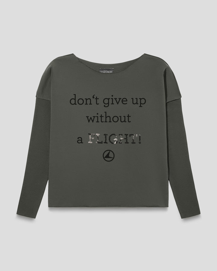 DON'T GIVE UP WITHOUT A FLIGHT relaxed smart-shirt