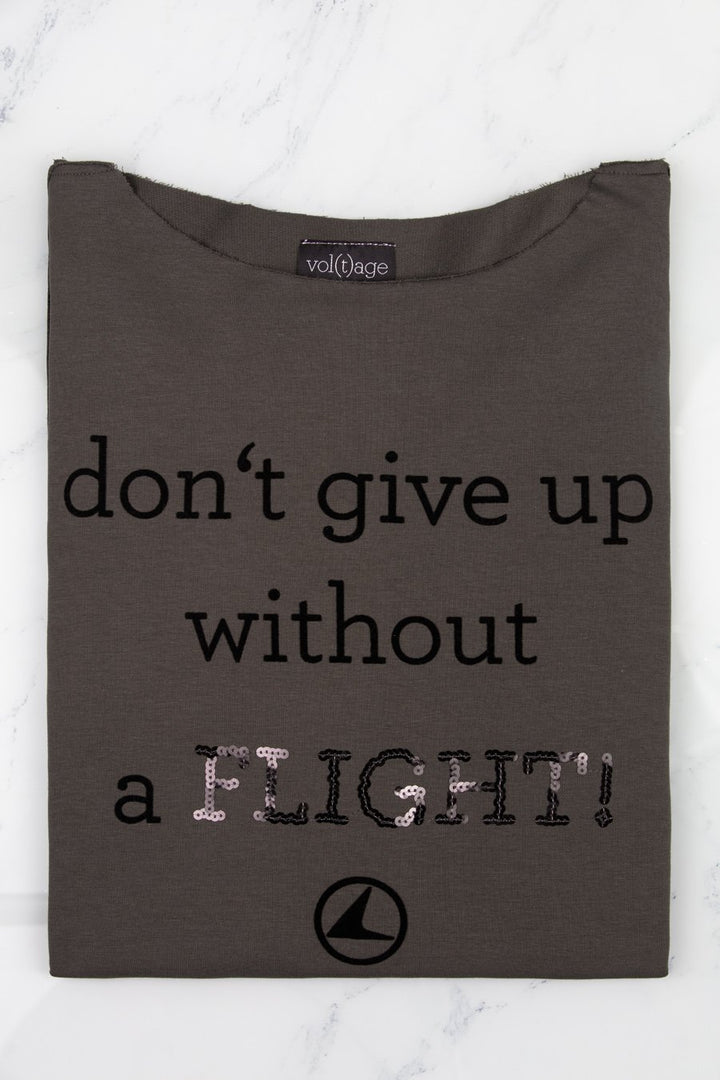 DON'T GIVE UP WITHOUT A FLIGHT relaxed smart-shirt