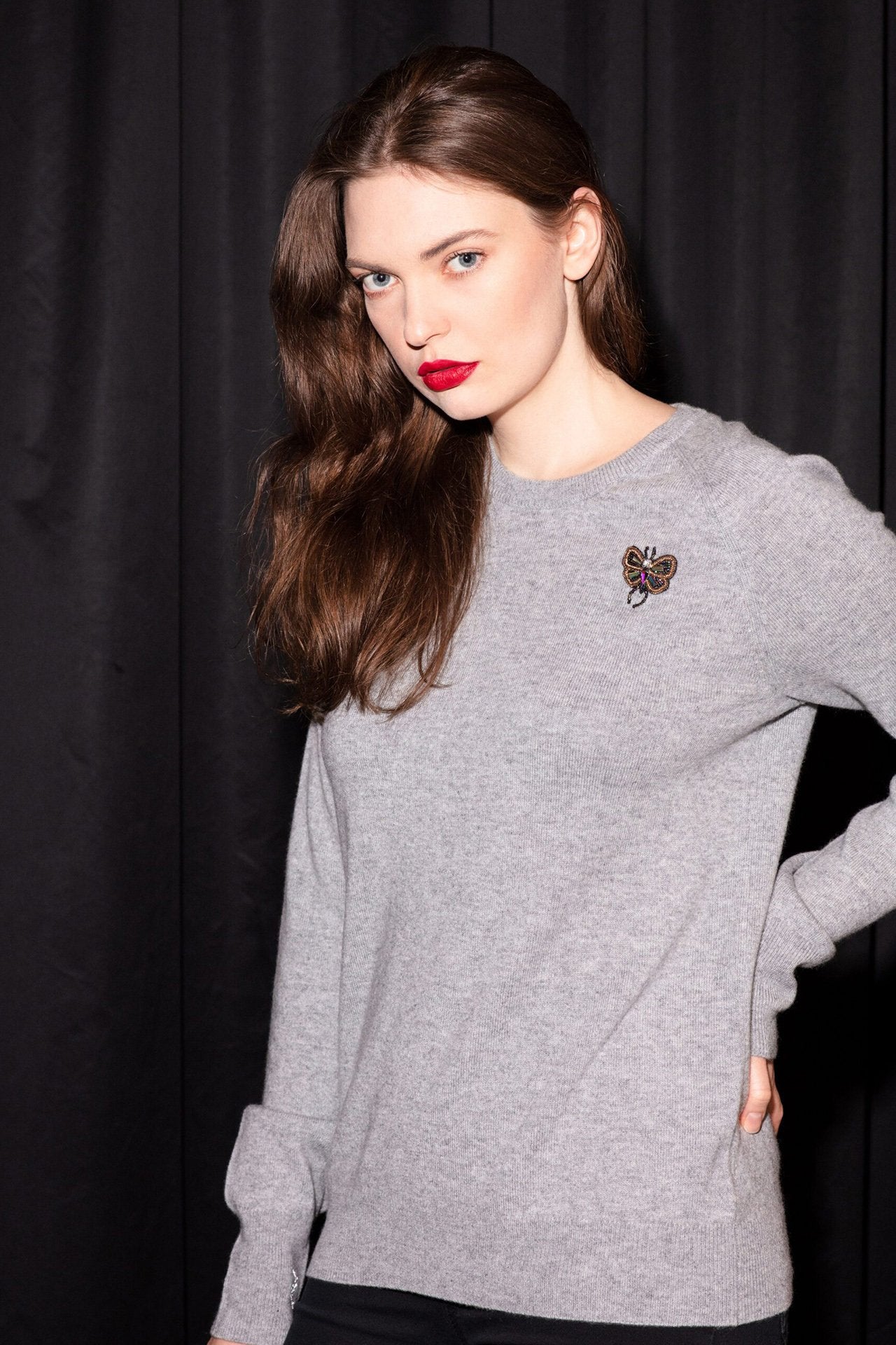 Embellished cashmere sweater online