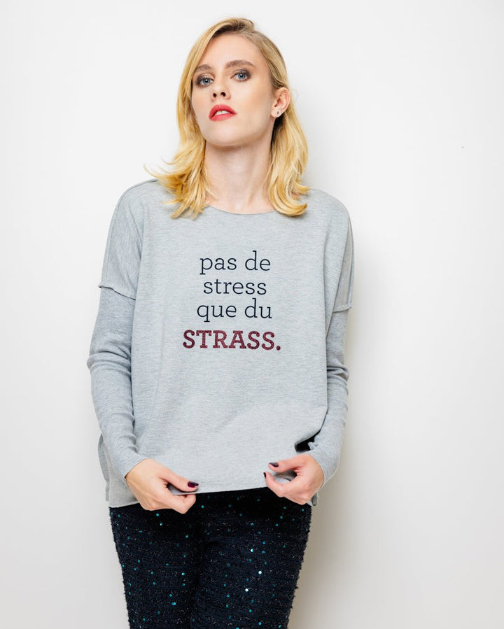 PAS DE STRESS QUE DU STRASS relaxed smart-shirt